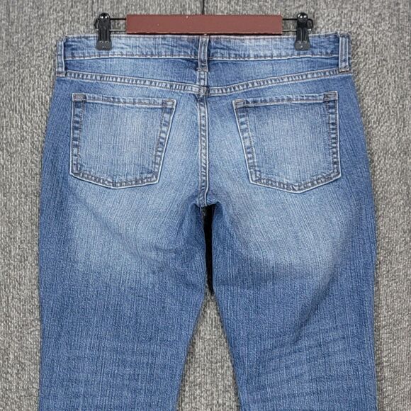 GAP Jeans Womens 8 Blue Boyfriend Fit Medium Wash Cuffed Cropped 32x26 - Picture 9 of 14